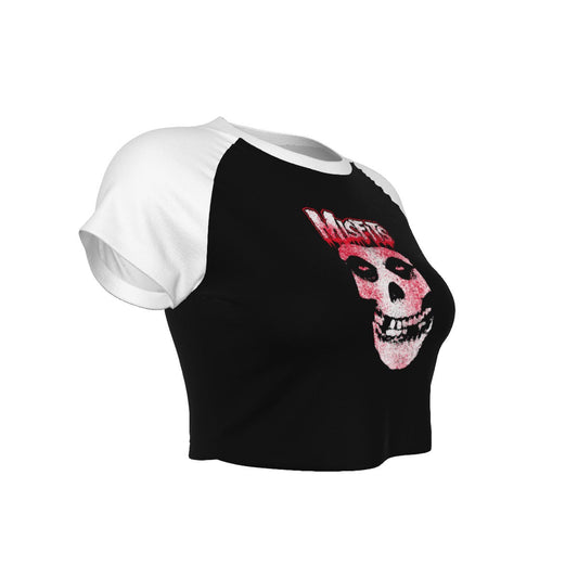 Misfits Tagged Skull Women's Crop Top T Shirt