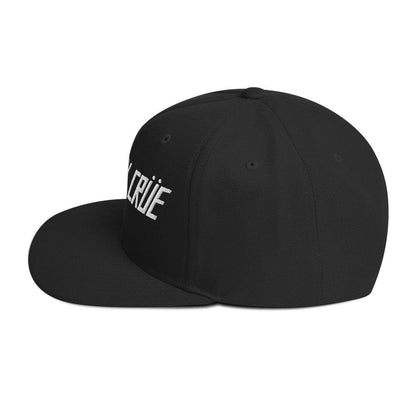 Motley Crue Classic Logo Black Embroidered Snap Back Hat Black
