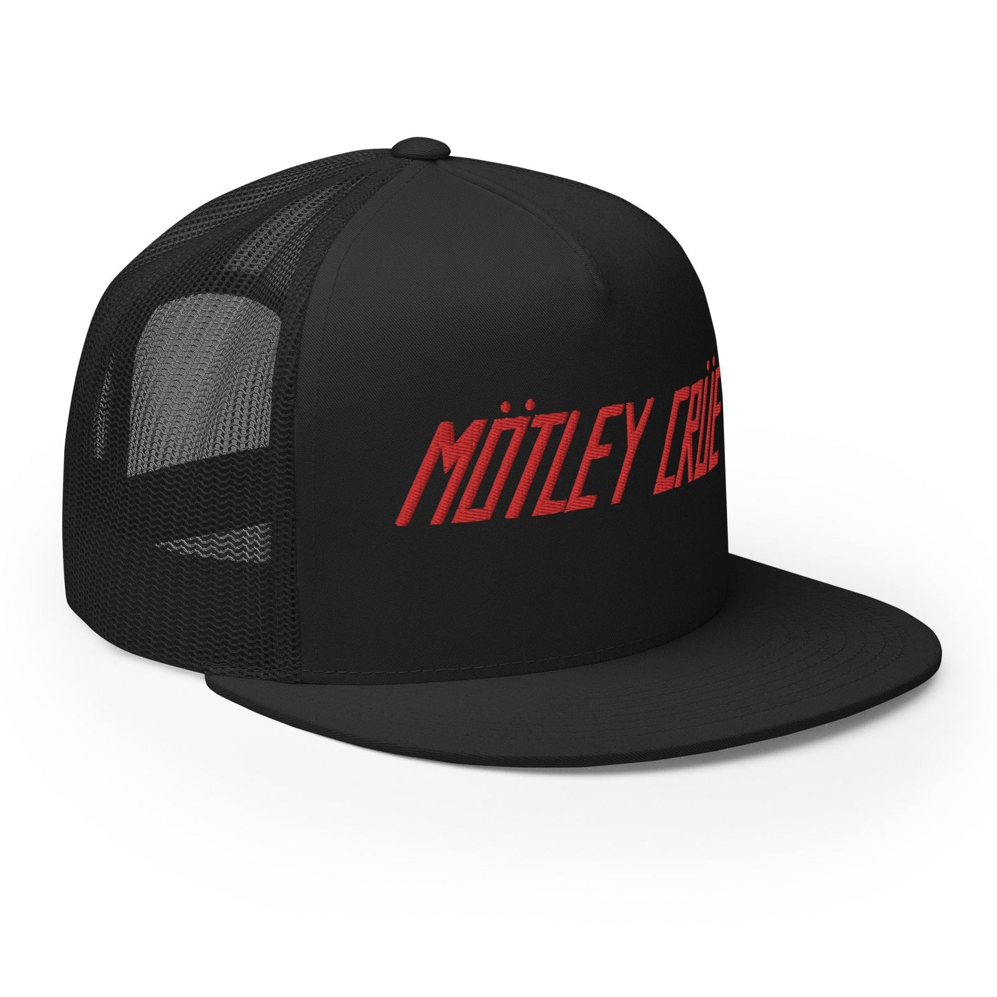 Motley Crue Classic Logo Embroidered Trucker Hat Black