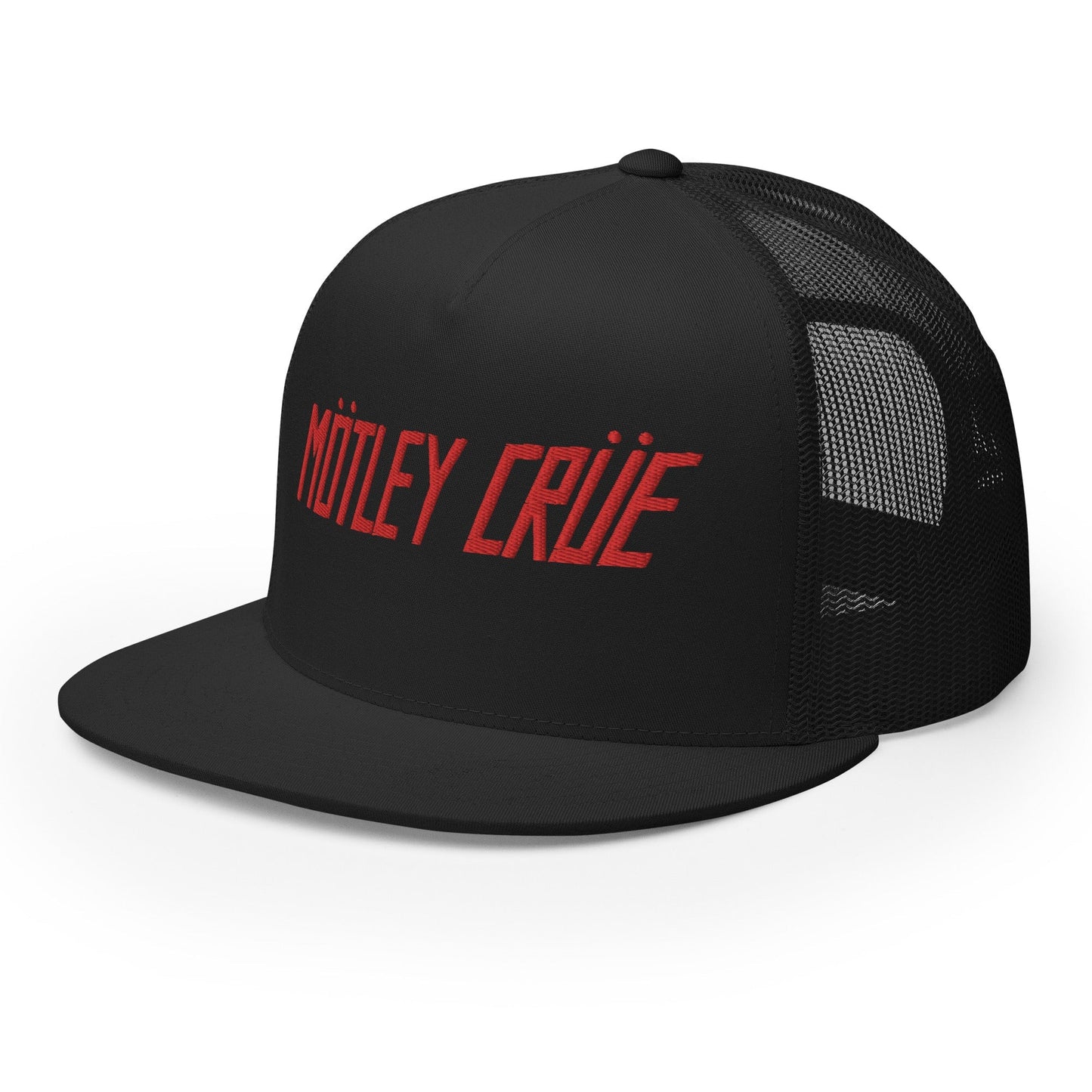 Motley Crue Classic Logo Embroidered Trucker Hat Black