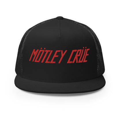 Motley Crue Classic Logo Embroidered Trucker Hat Black