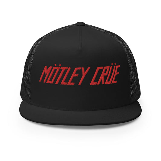 Motley Crue Classic Logo Embroidered Trucker Hat Black