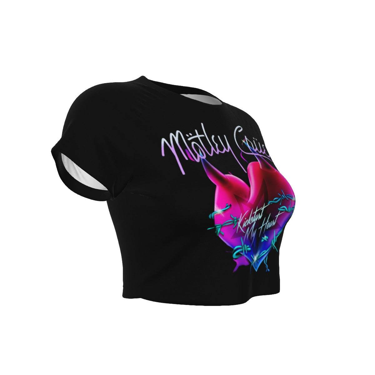 Motley Crue Kickstart My Heart Women's Crop Top T Shirt