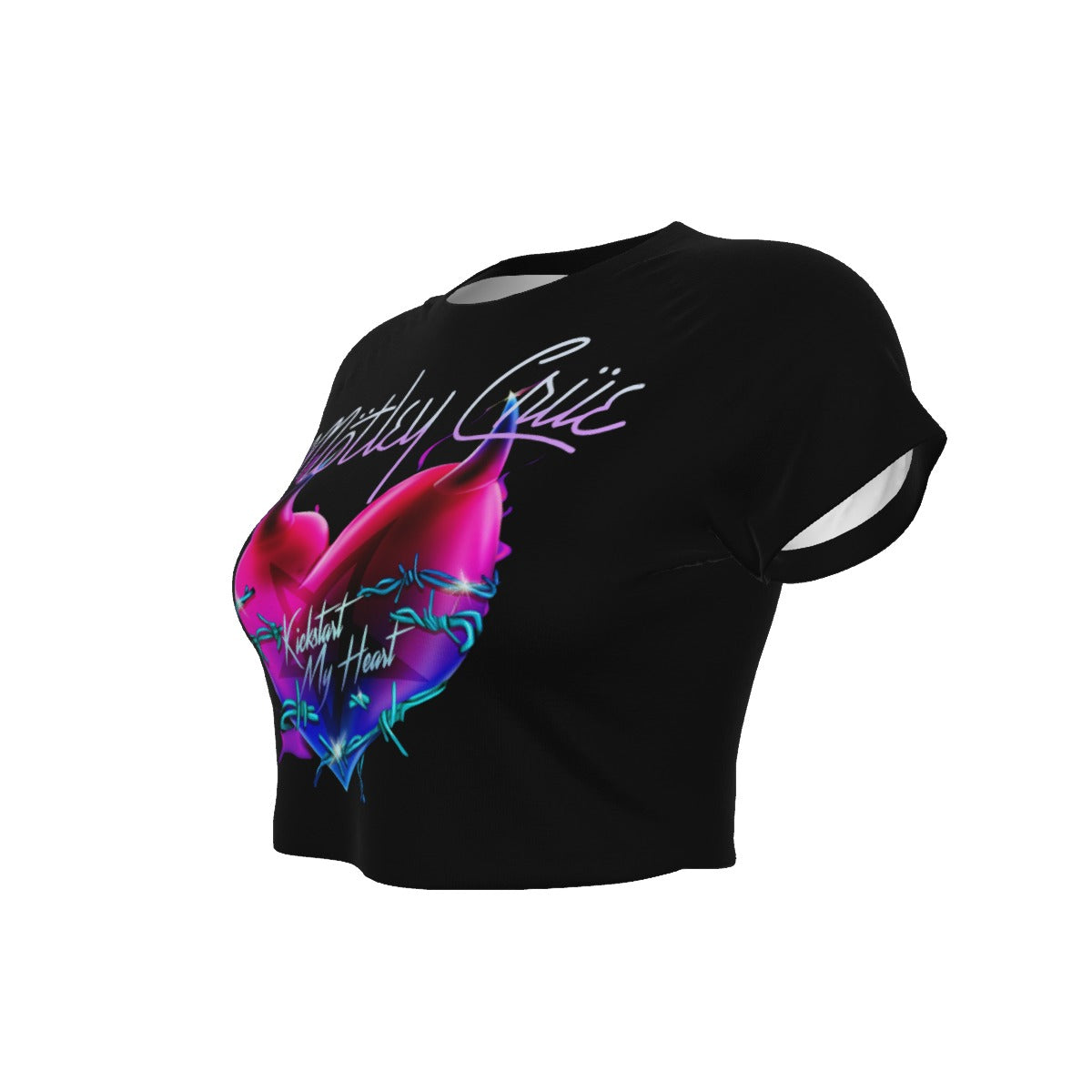 Motley Crue Kickstart My Heart Women's Crop Top T Shirt