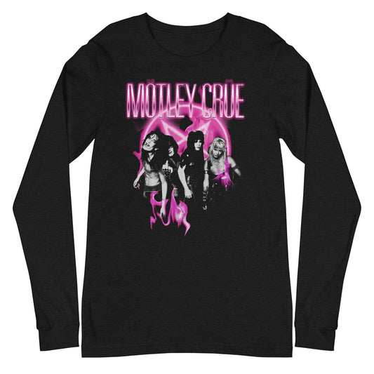 Motley Crue - Neon Pink Long Sleeve Shirt