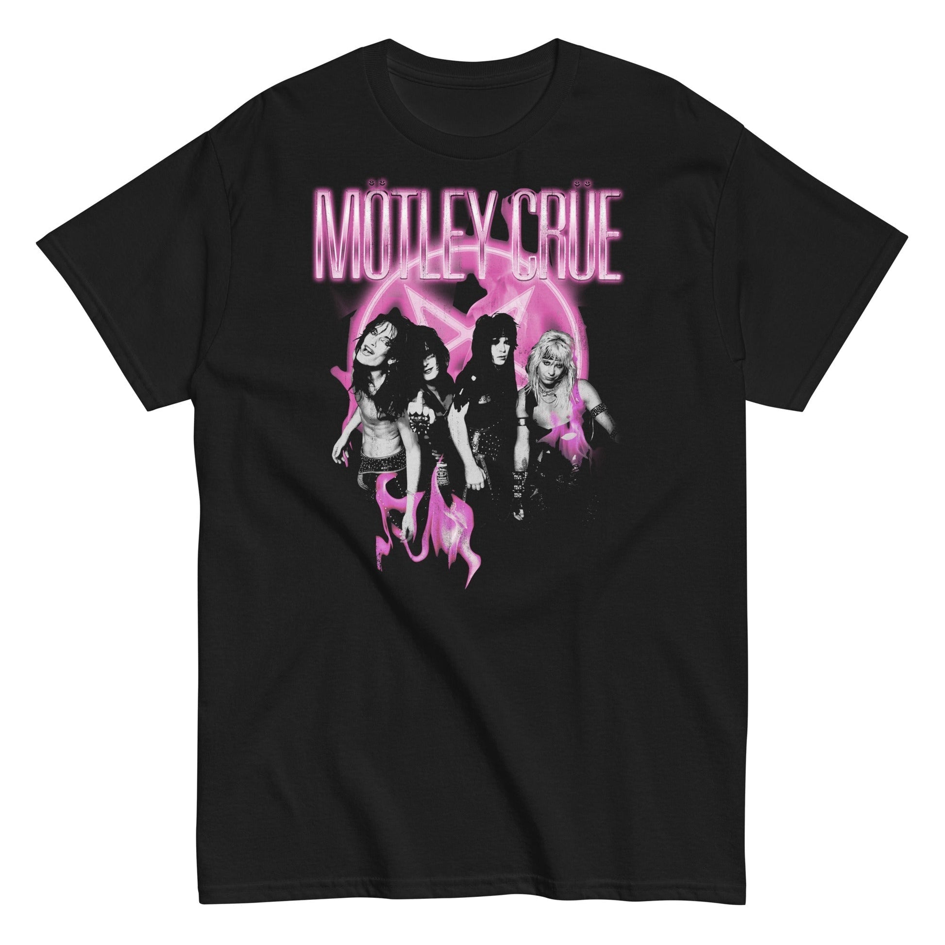 Motley Crue - Neon Pink Mens T Shirt