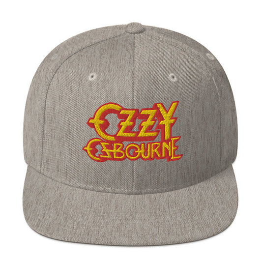 Ozzy Osborne Grey Embroidered Snapback Hat Grey
