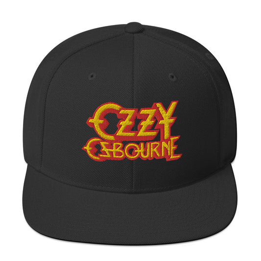 Ozzy Osbourne Black Embroidered Snapback Hat Black