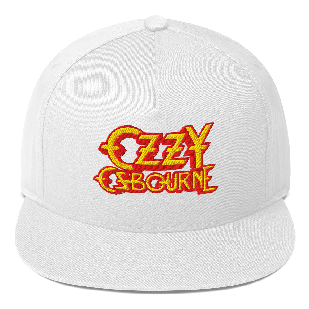Ozzy Osbourne Embroidered Snapback Hat White