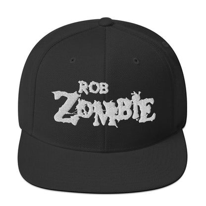 Rob Zombie Classic Logo Black Embroidered Snap Back Hat Black