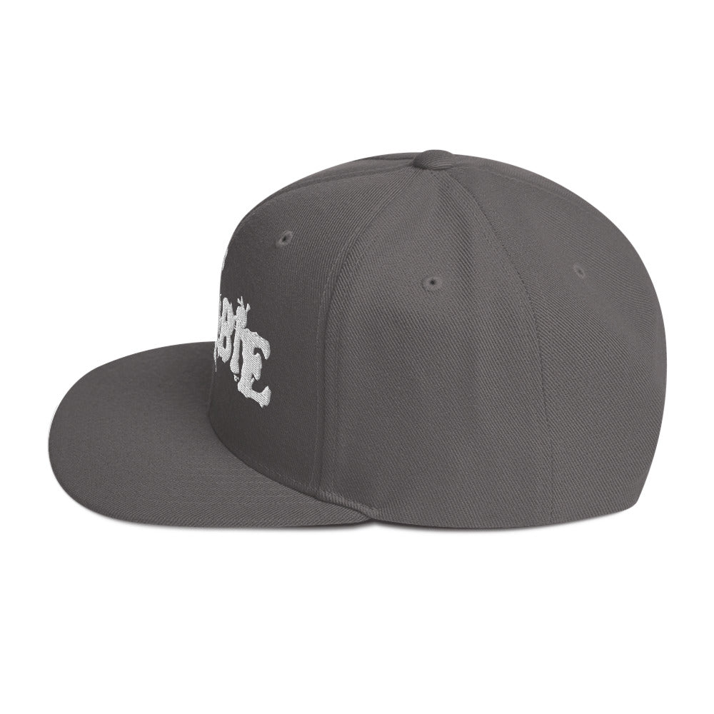 Rob Zombie Classic Logo Grey Embroidered Snap Back Hat Grey