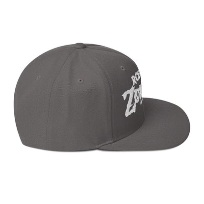 Rob Zombie Classic Logo Grey Embroidered Snap Back Hat Grey