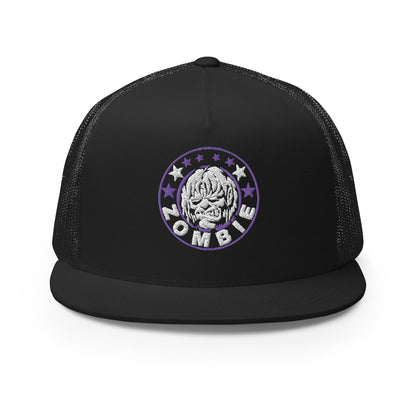 Rob Zombie Purple Circle Embroidered Trucker Hat Black