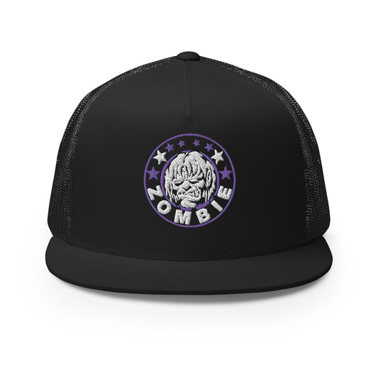 Rob Zombie Purple Circle Embroidered Trucker Hat Black