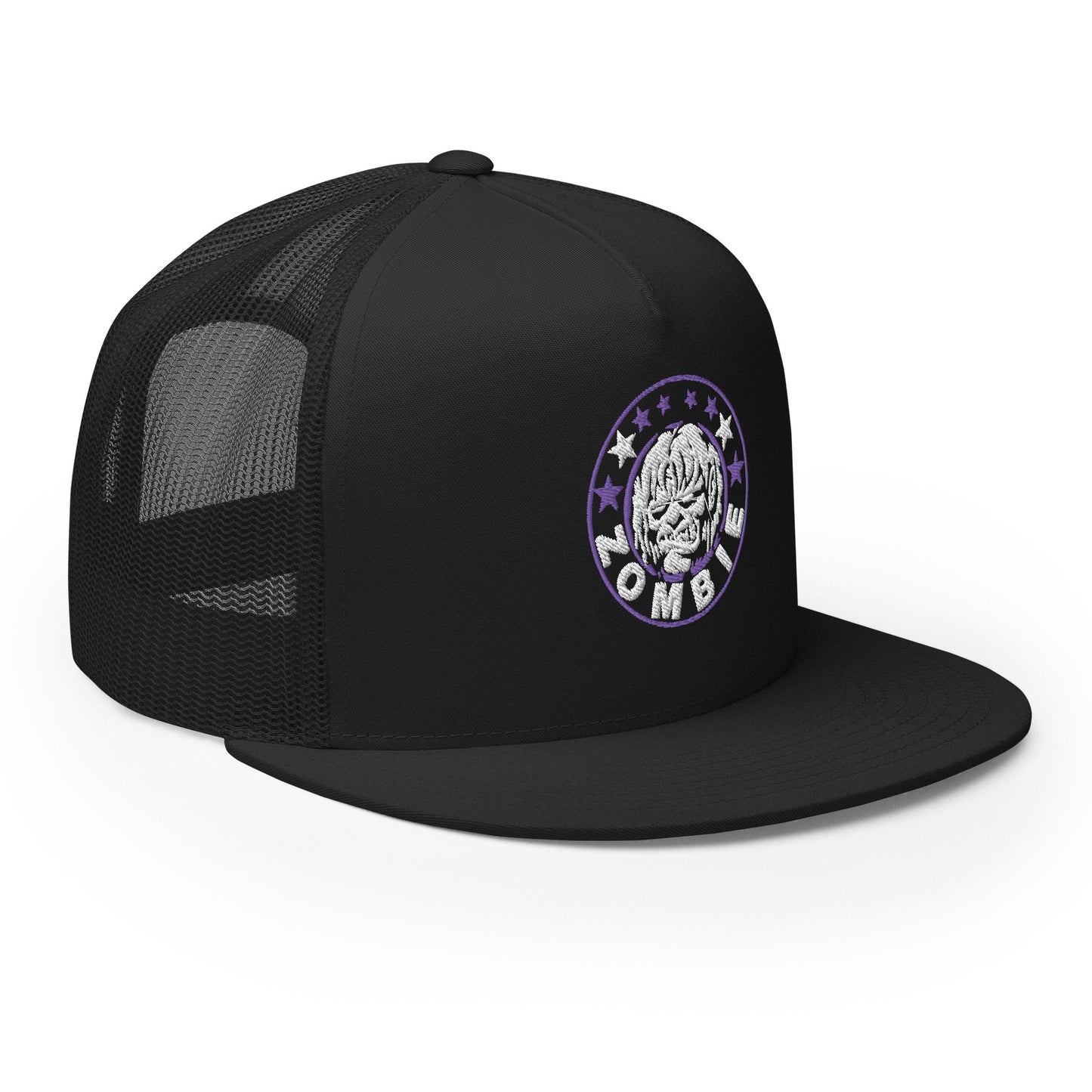 Rob Zombie Purple Circle Embroidered Trucker Hat Black