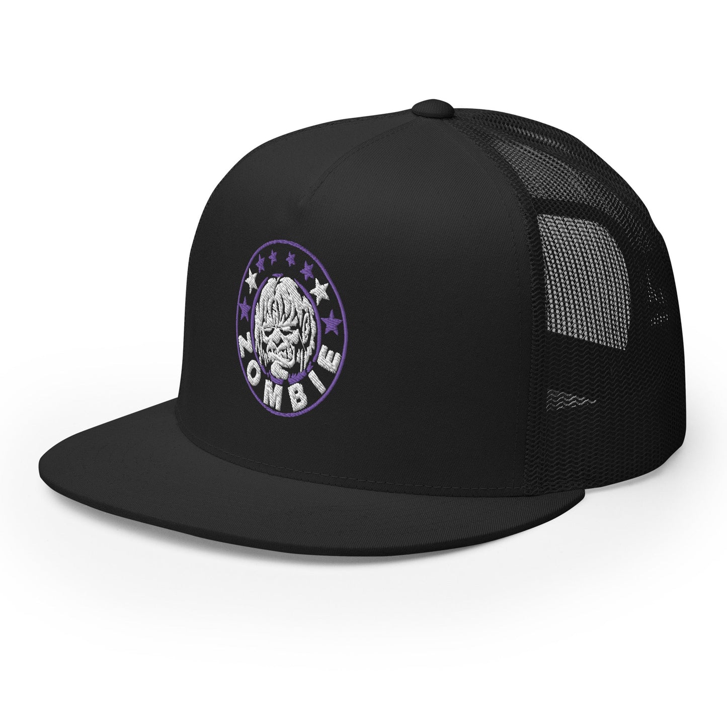 Rob Zombie Purple Circle Embroidered Trucker Hat Black