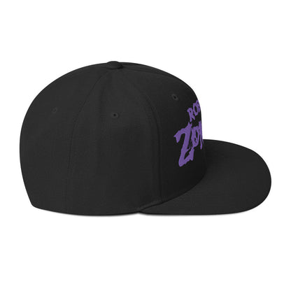 Rob Zombie Purple Logo Embroidered Snapback Hat Black