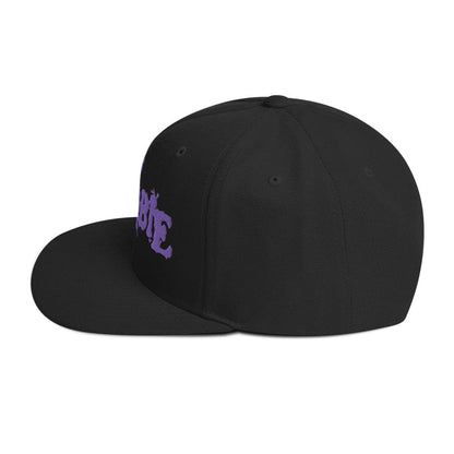 Rob Zombie Purple Logo Embroidered Snapback Hat Black