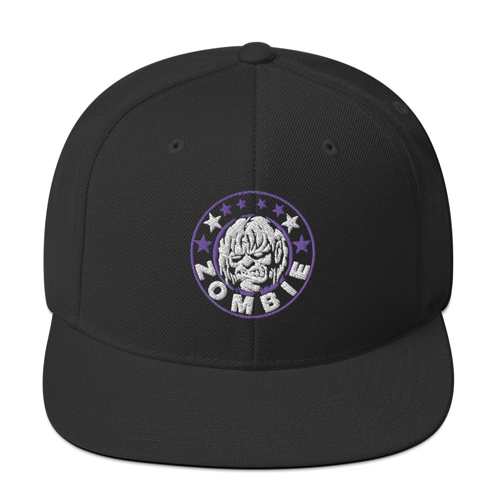 Rob Zombie Staring Black Embroidered Snap Back Hat Black