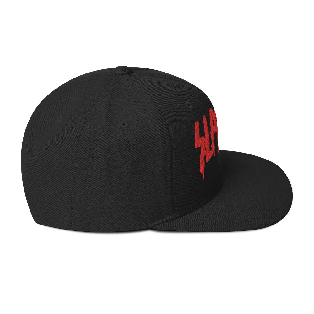 Slayer Drip Logo Embroidered Snapback Hat Black