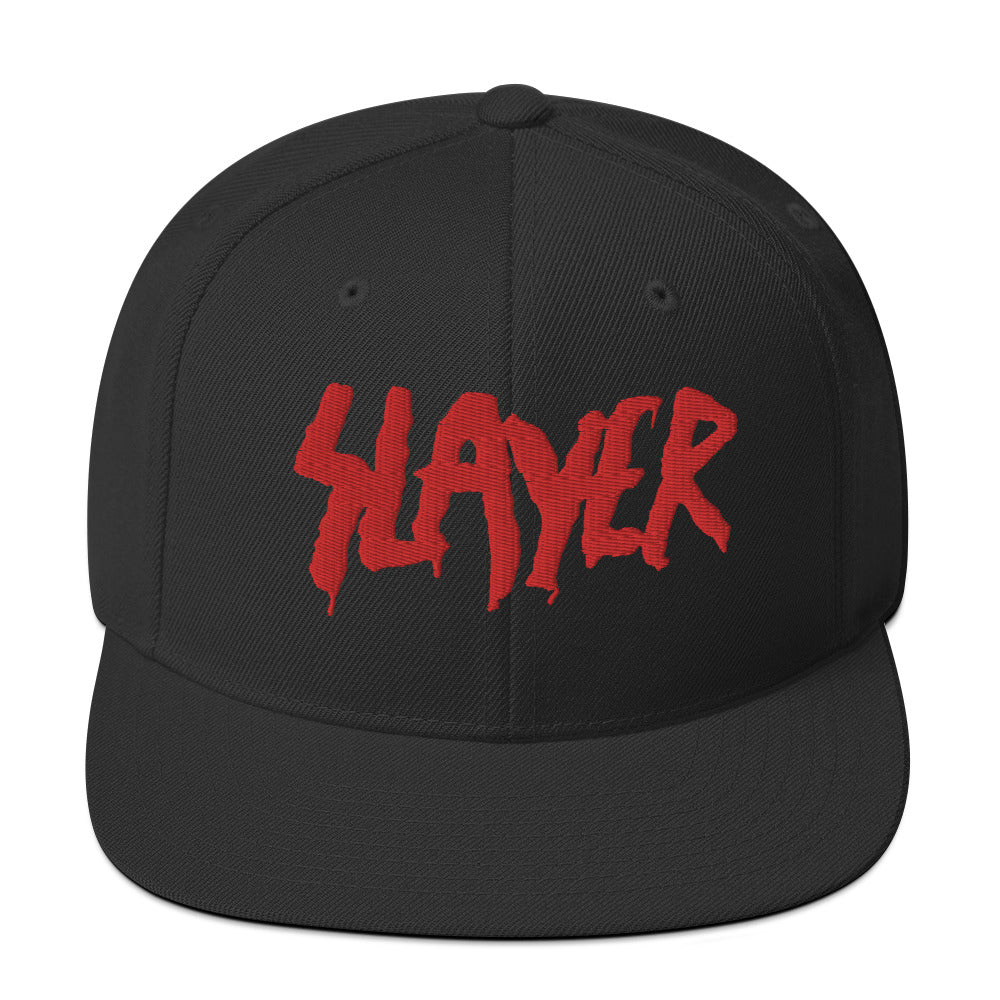 Slayer Drip Logo Embroidered Snapback Hat Black