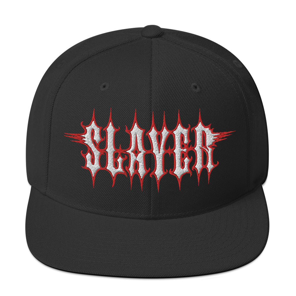 Slayer Electric Logo Embroidered Snapback Hat Black