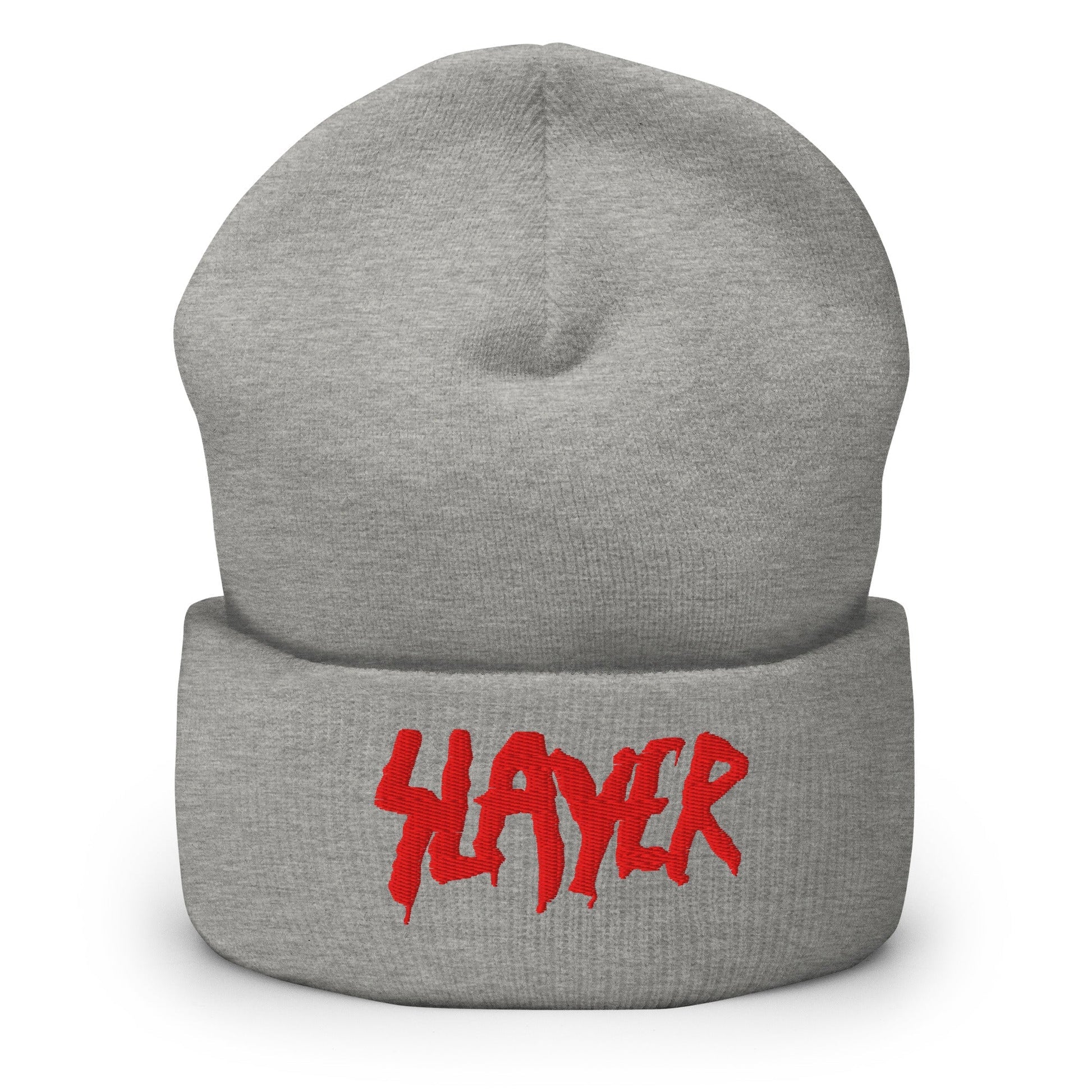 Slayer Embroidered Beanie Hat Grey