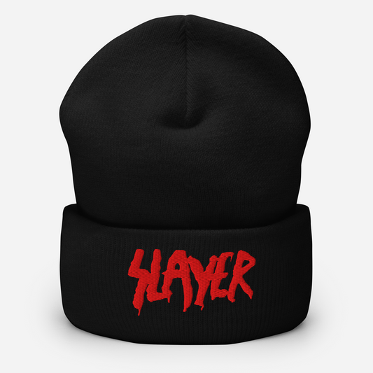 Slayer Embroidered Beanie Hat Black