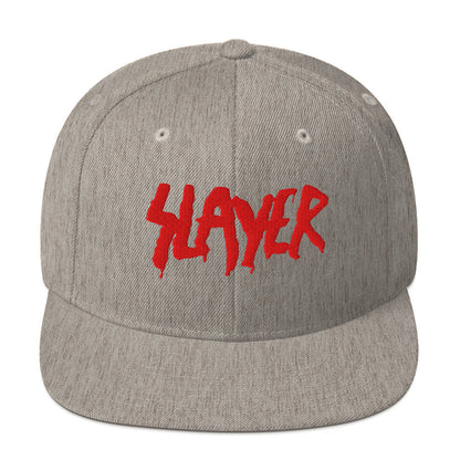Slayer Logo Embroidered Snapback Hat Grey