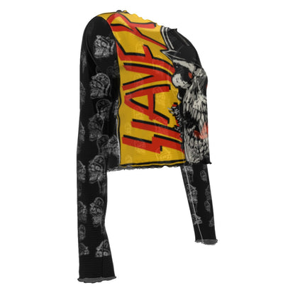 Slayer Screamin' Skull Women's Mesh Top T Shirt