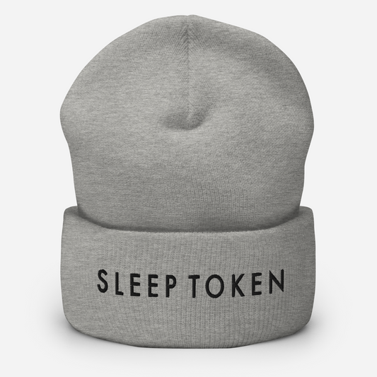 Sleep Token Embroidered Beanie Hat Grey