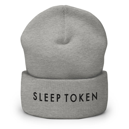 Sleep Token Embroidered Beanie Hat Grey
