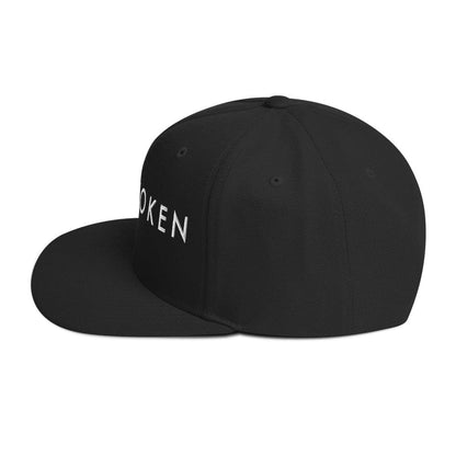 Sleep Token Logo White Embroidered Snap Back Hat Black