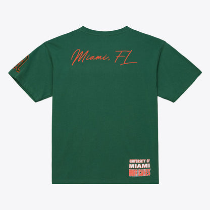 Miami Hurricanes - NCAA Green Double Clutch Premium Mens T Shirt