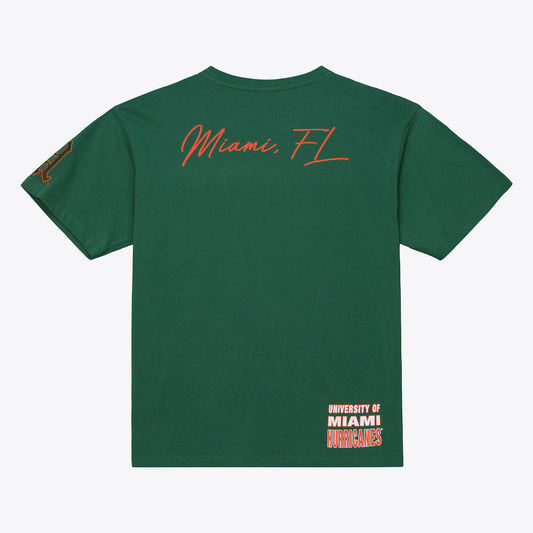 Miami Hurricanes - NCAA Green Double Clutch Premium Mens T Shirt