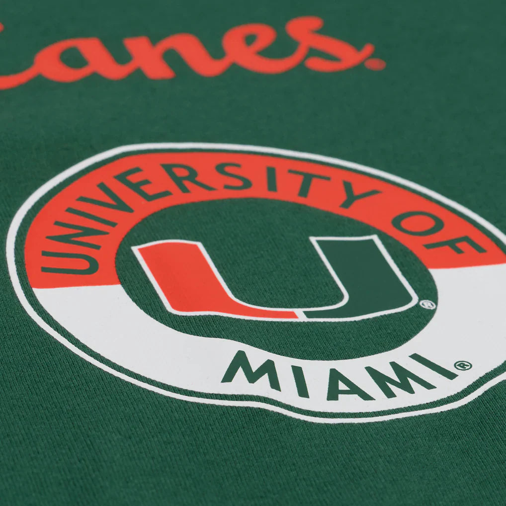 Miami Hurricanes - NCAA Green Double Clutch Premium Mens T Shirt