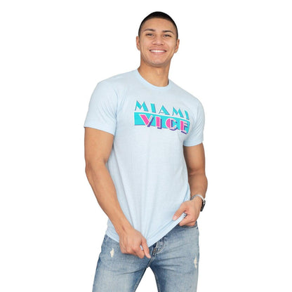 Miami Vice Light Blue Logo T Shirt