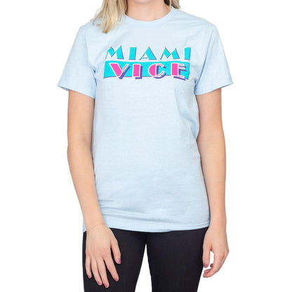 Miami Vice Light Blue Logo T Shirt