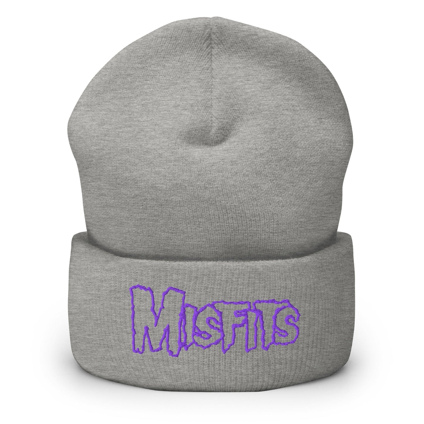 Misfits - Purple on Gray Cuffed HD Embroidered Beanie Hat
