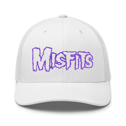 Misfits - Purple on White Trucker HD Embroidered Hat