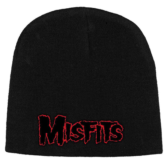 Misfits Red Logo Beanie Hat Black