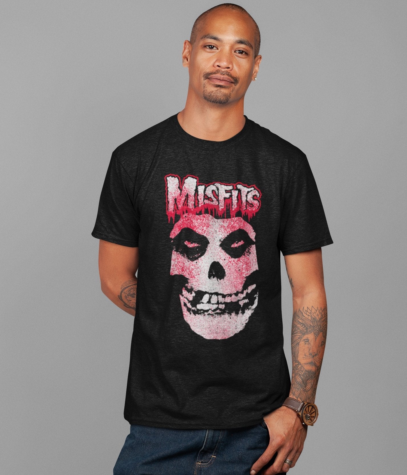 Misfits - Tagged Skull Jumbo Print T Shirt
