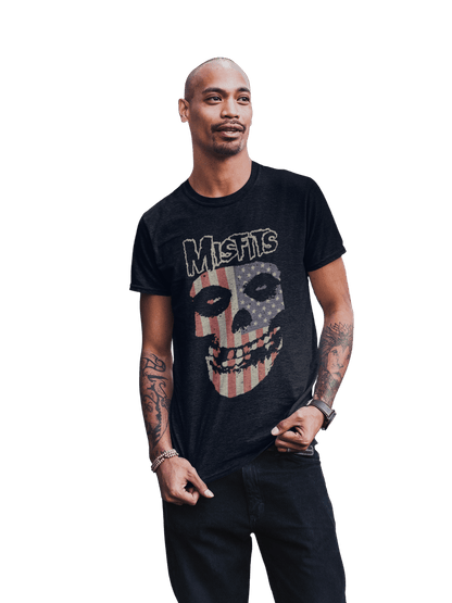 Misfits - USA Skull T Shirt
