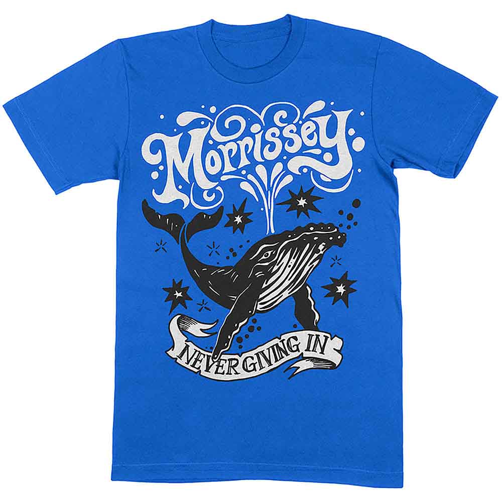 Morrissey Never Giving In/Whale Mens T Shirt