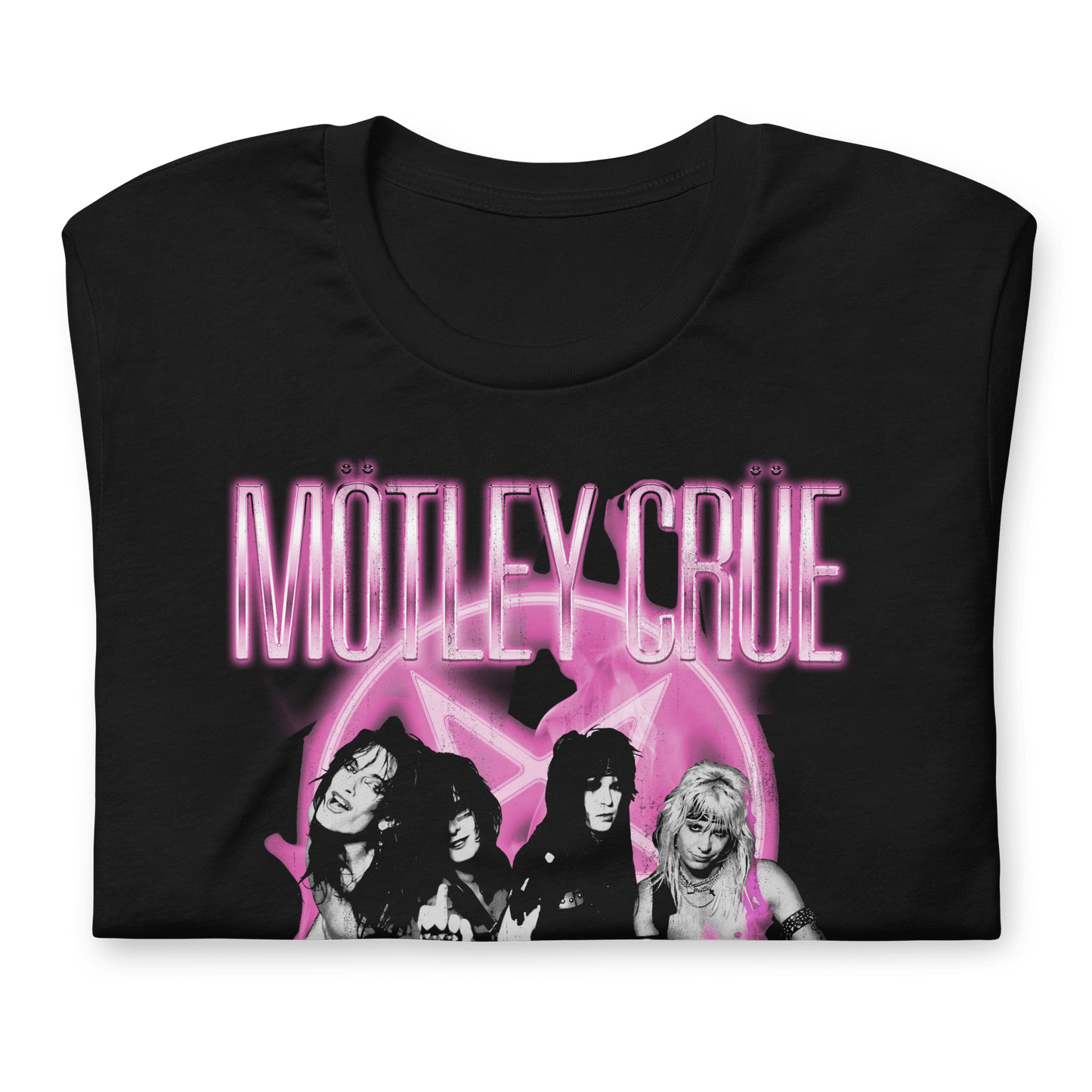 Motley Crue - Neon Pink T Shirt