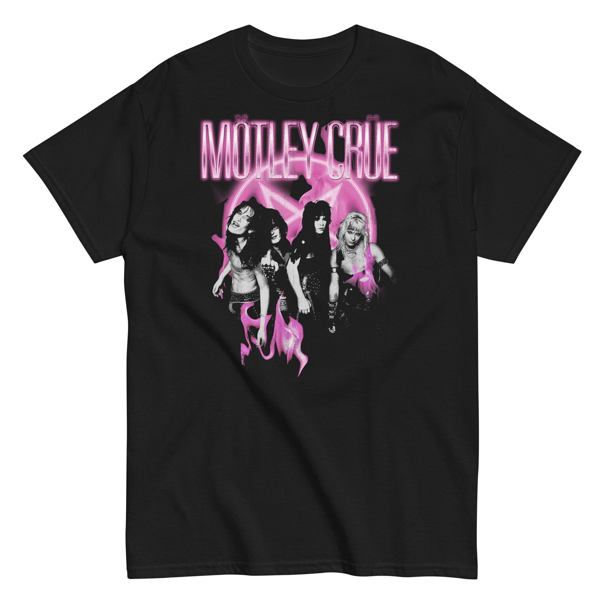 Motley Crue - Neon Pink T Shirt