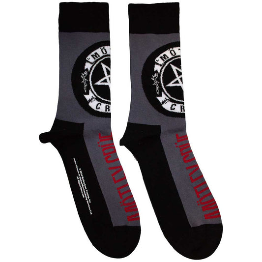 Motley Crue Pentagram Circle Socks Grey