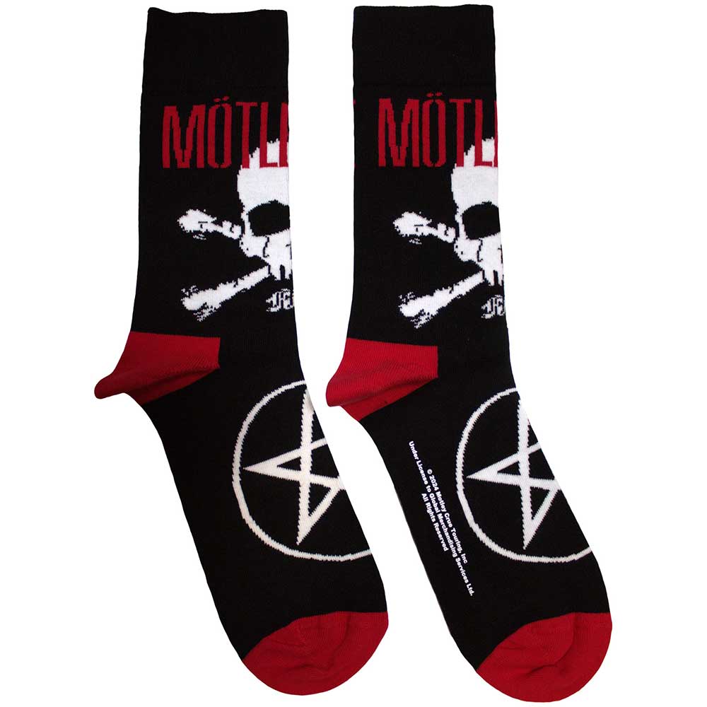 Motley Crue Skull & Crossbones Socks Black