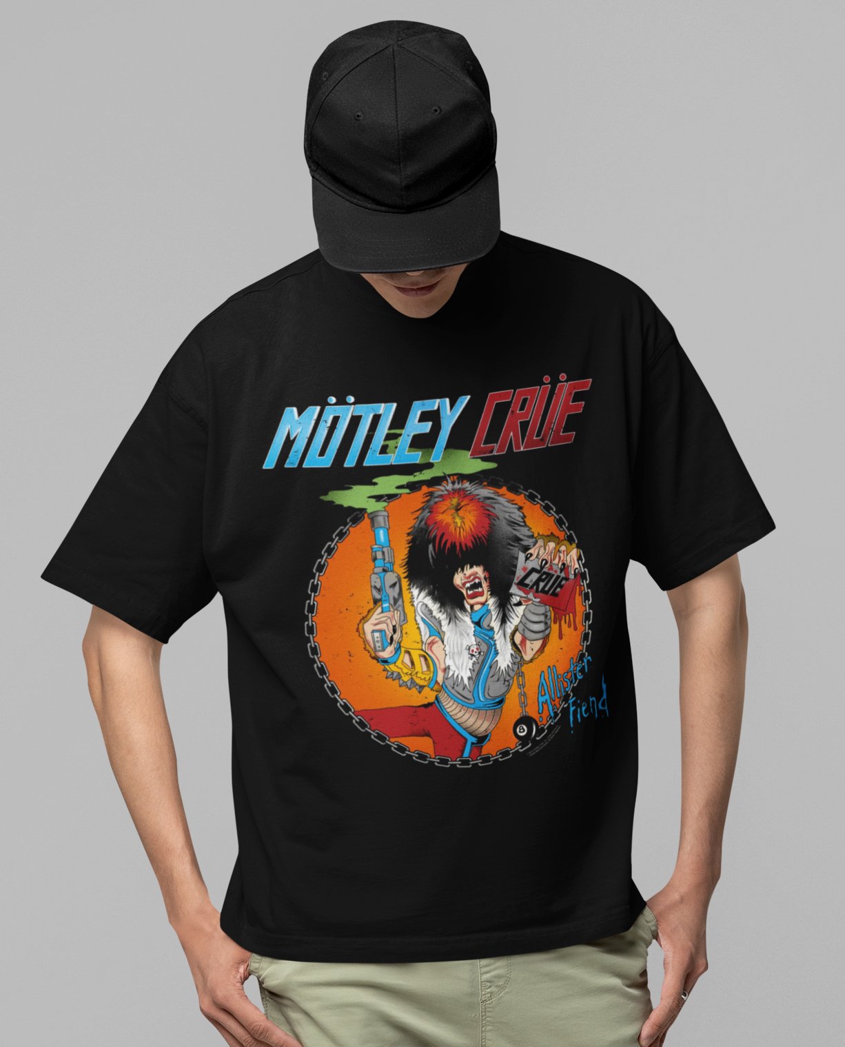Motley Crue - Smoking Allister Jumbo Print T Shirt