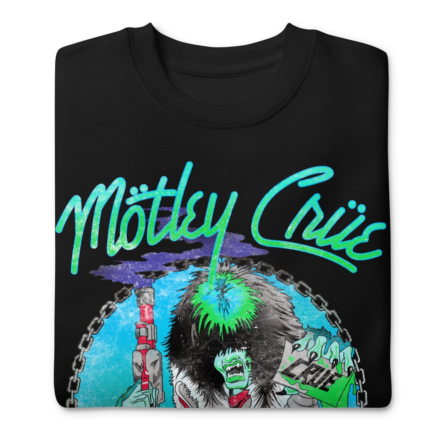 Motley Crue - Turquoise Allister Jumbo Print Crewneck Sweatshirt